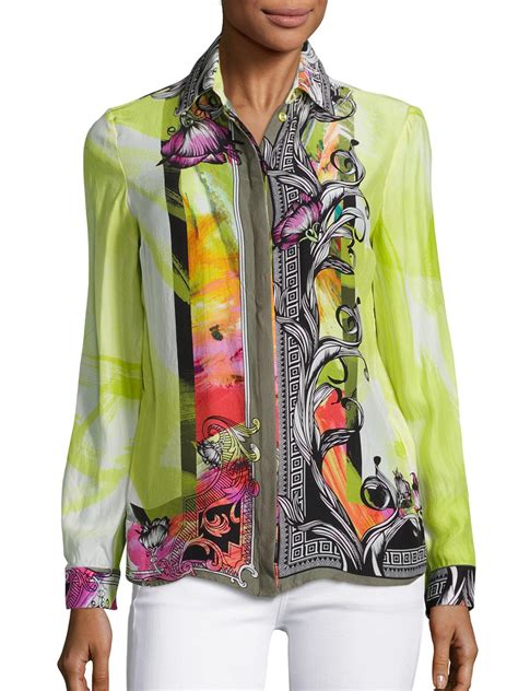 womens versace silk|Versace blouses for women.